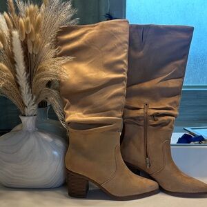 Elegant Tan Slouch Boots